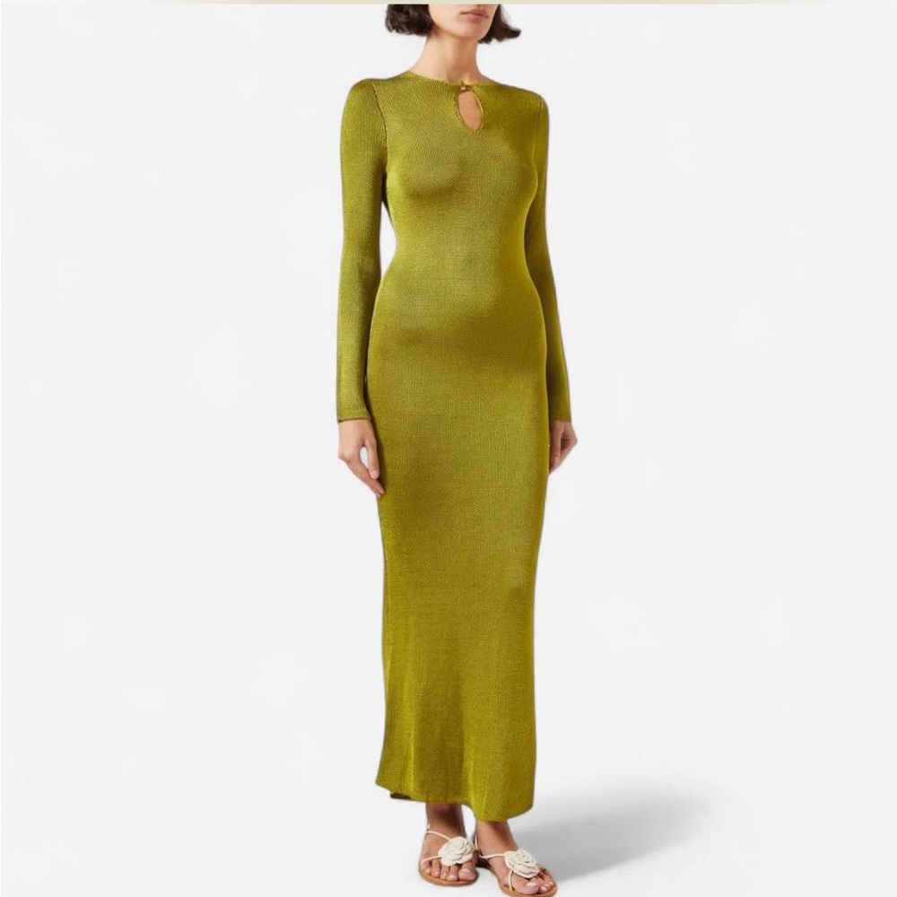 Savannah Morrow Evelina Knit Maxi Dress XS Green NWT Boho Resort $585